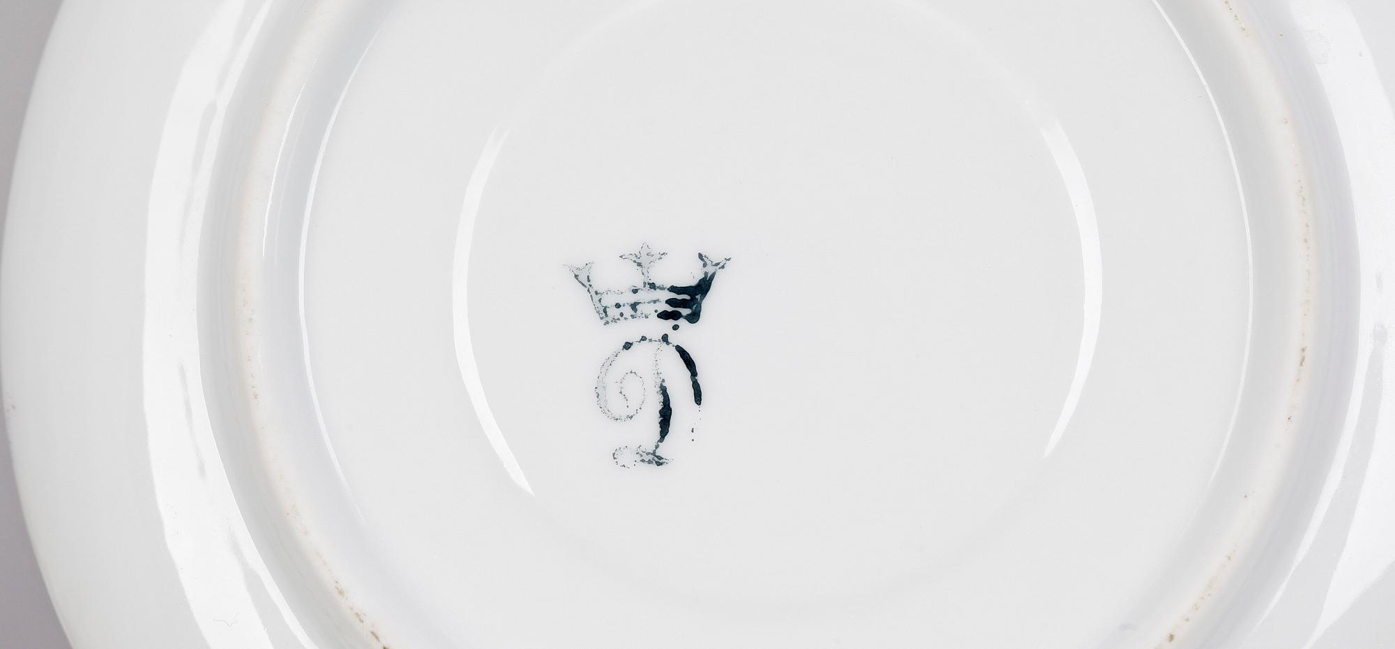 CREMÉKOPPAR,  porslin, 14 delar, Tyskland, 1900-talets början.