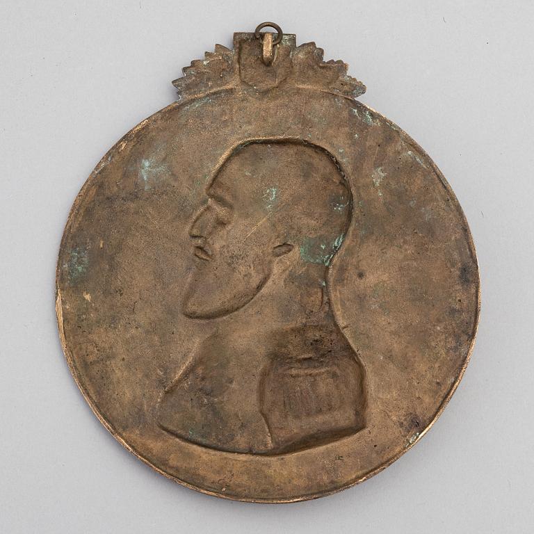 Medaillon, bronze, A. Bargas, Alexandre III Empereur de toutes les Russies, Cronstadt 1891.