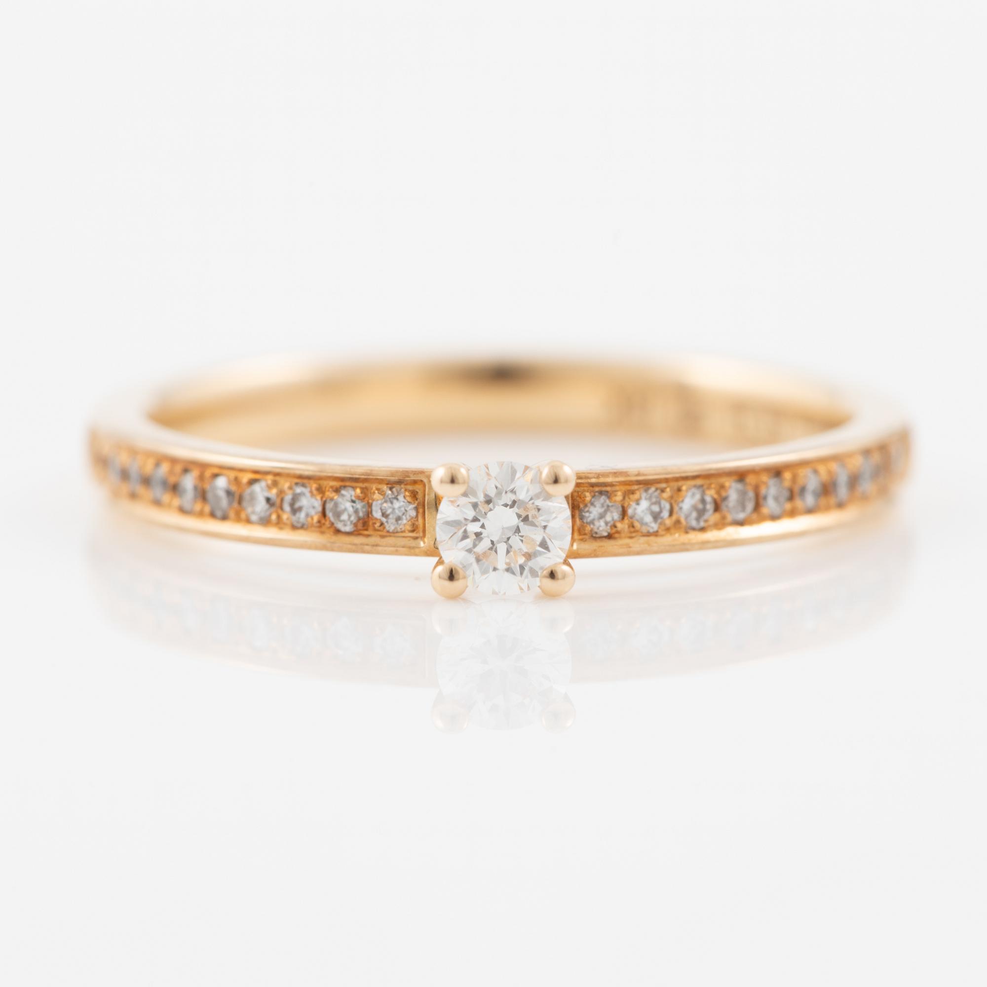 Wedding rings, a pair, Schalins, 18K gold with brilliant-cut diamonds.
