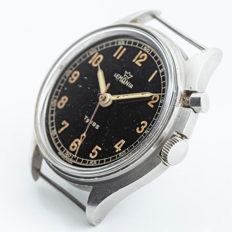 Lemania, Tg 195, "Tre Kronor", kronograf, armbandsur, 40 mm.