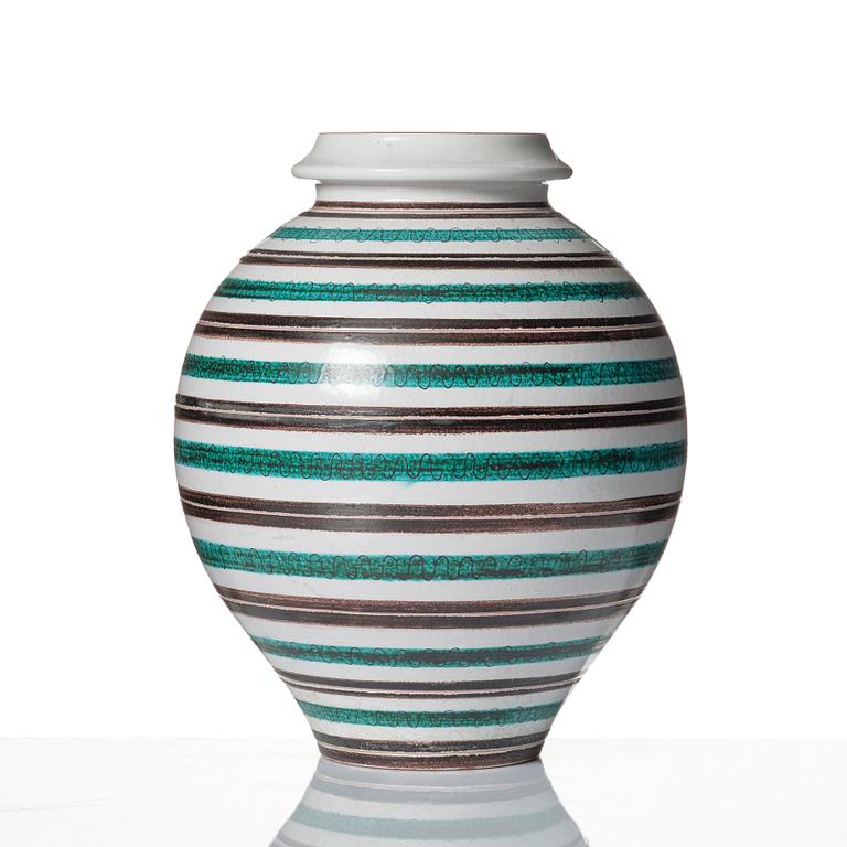 Wilhelm Kåge, a faience vase, Gustavsberg studio, Sweden 1940s.