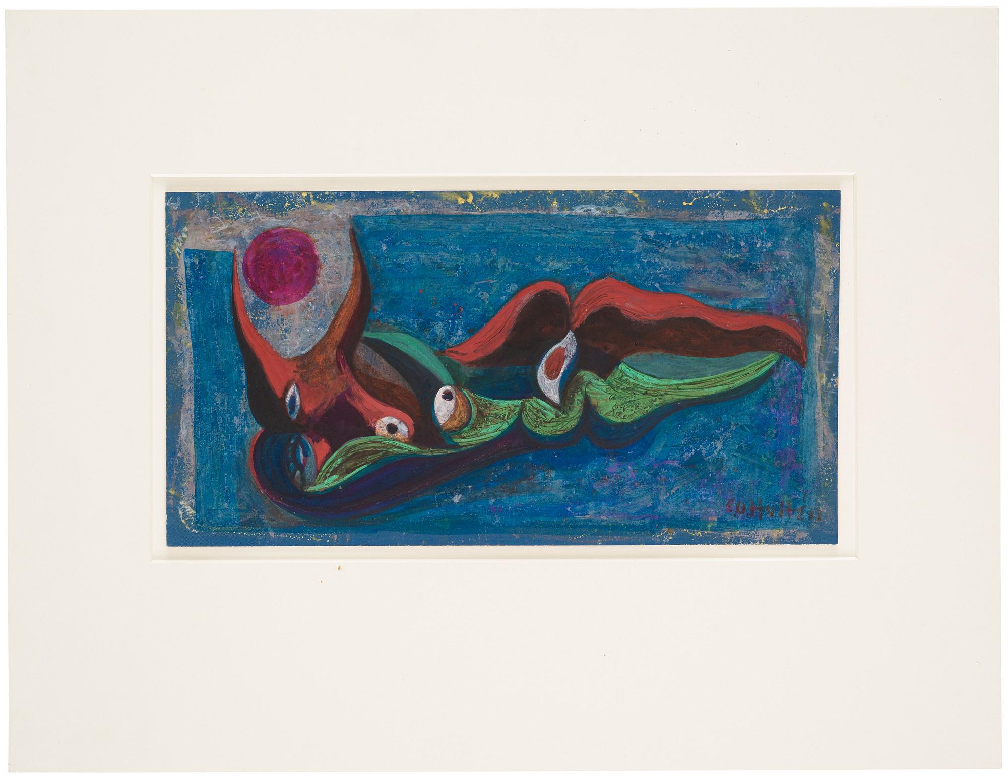 CO Hultén, gouache och tusch, signerad och utförd 1945.