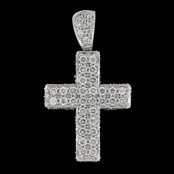 782. A brilliant cut diamond cross pendant, tot. 1.76 cts.