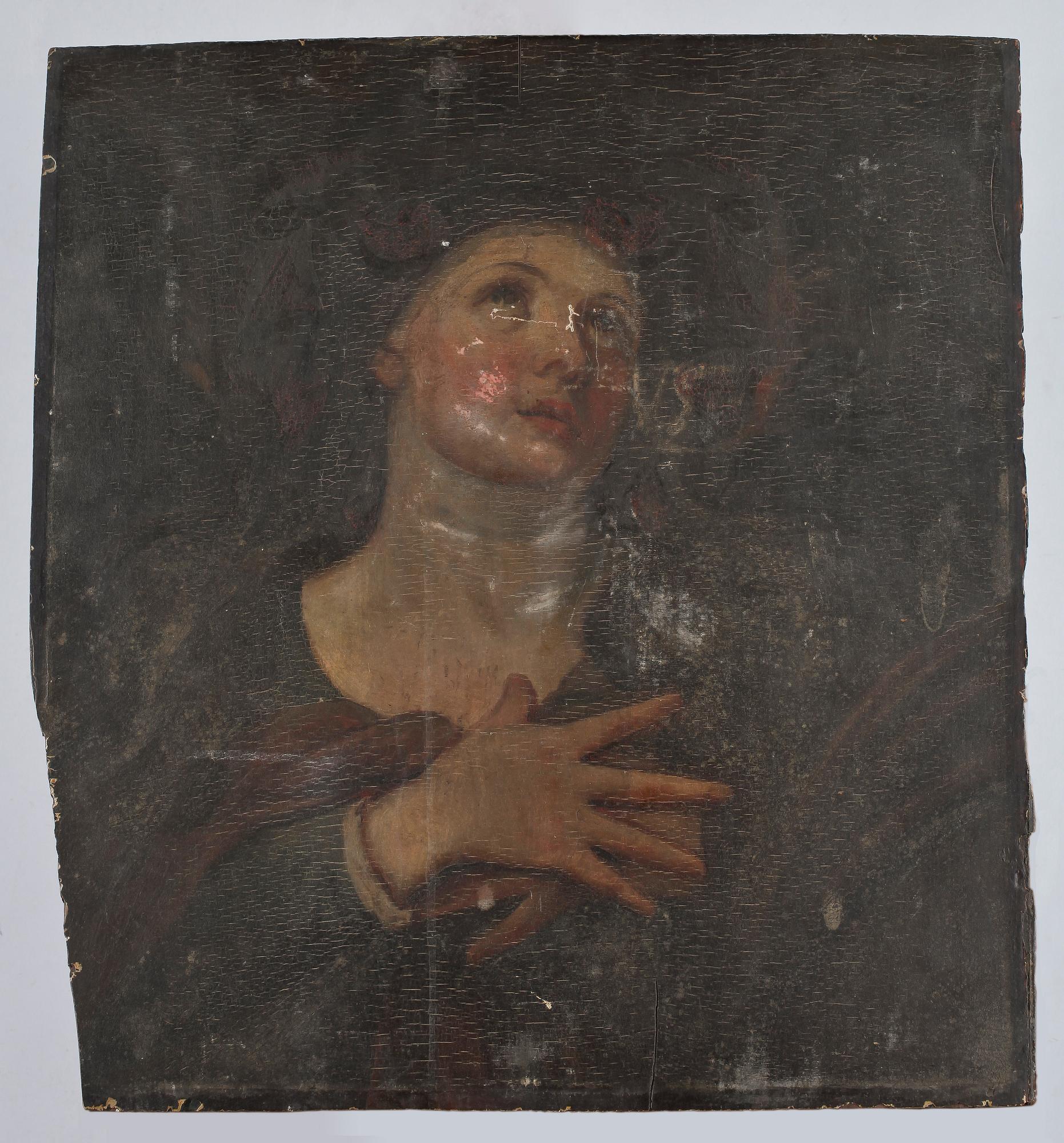 OKÄND KONSTNÄR, olja på pannå, 1800-tal.