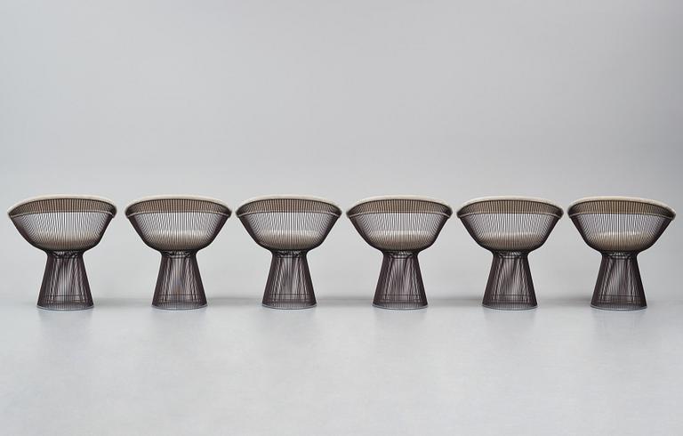 Warren Platner, a set of six "Platner Side Chair" chairs, Knoll International, post 1966.