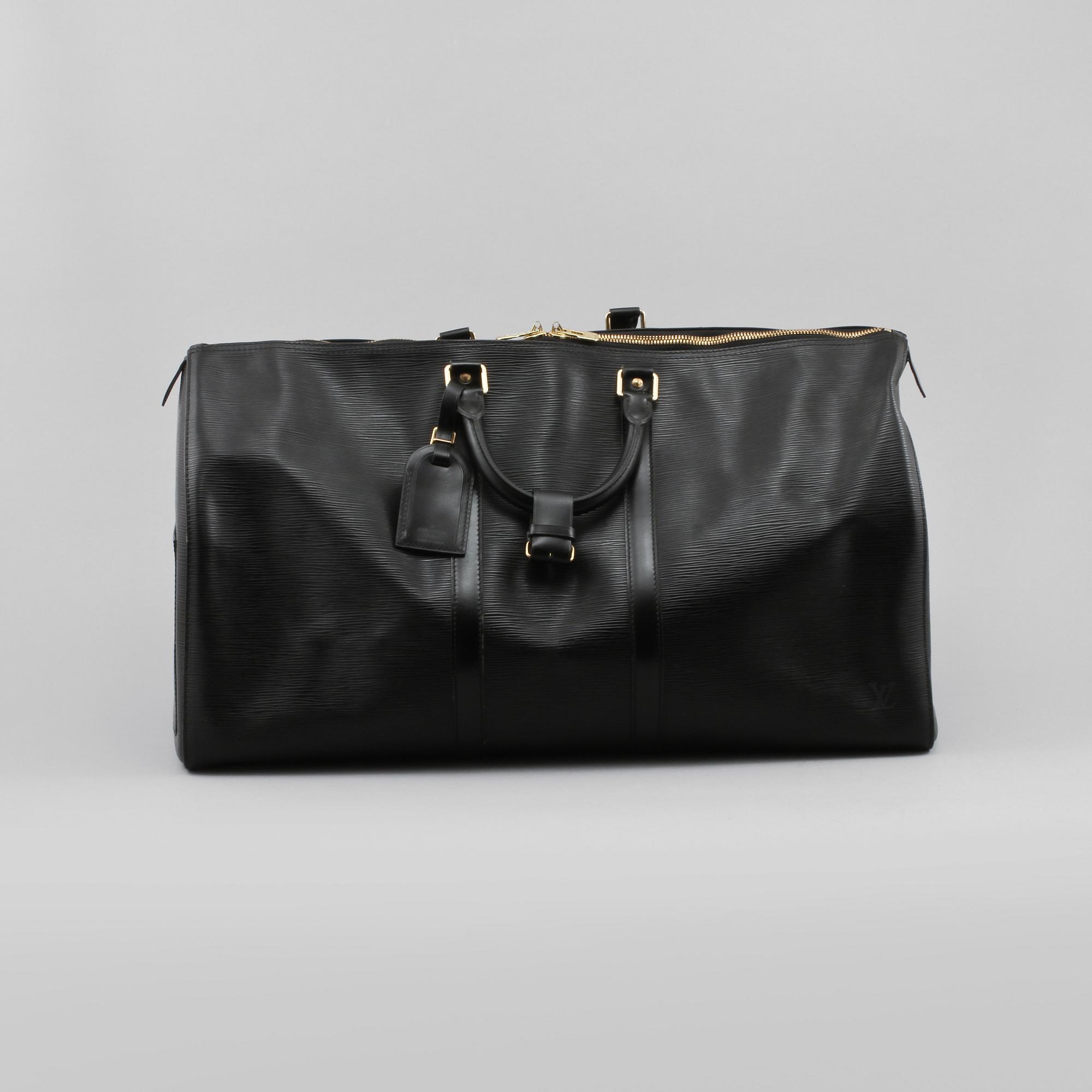 VÄSKA, "Keepall 55 Epi Black", Louis Vuitton,