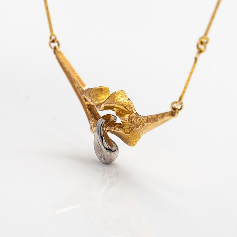 Björn Weckström, Kaulakoru "Dali", 14K kultaa ja platinaa. Lapponia 1987.