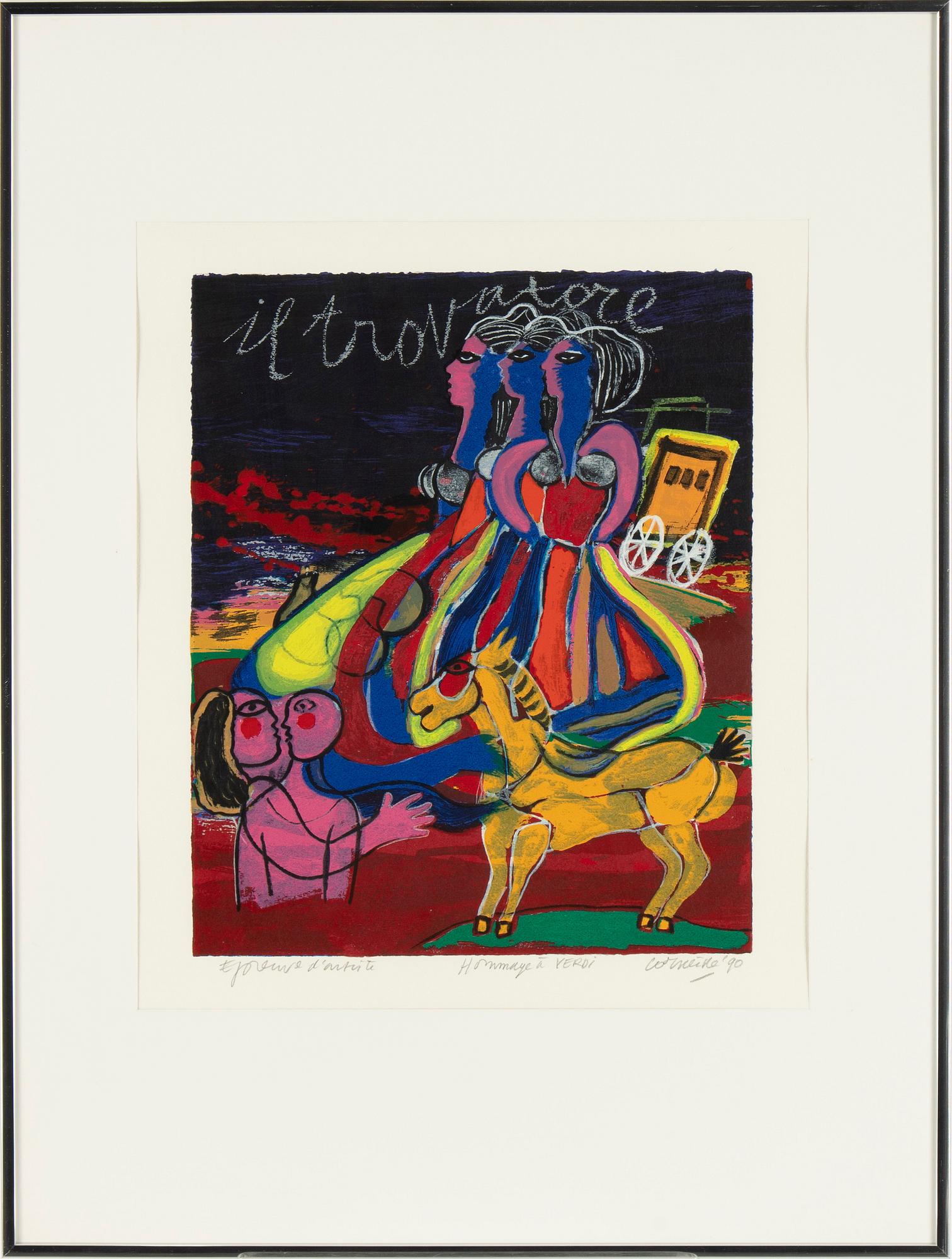 Beverloo Corneille, 12 silkscreen in colour, 1990, signed EA. "Hommage à Verdi".