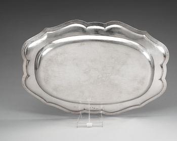 A Swedish 18th century silver dish, makers mark of Petter Lund, Stockholm 1758.