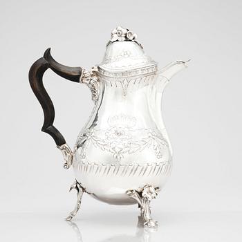 Jacob Lampa, kaffekanna, silver, Stockholm 1777, rokoko.