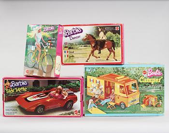 4 Barbie vehicles by Mattel in the 1970's.