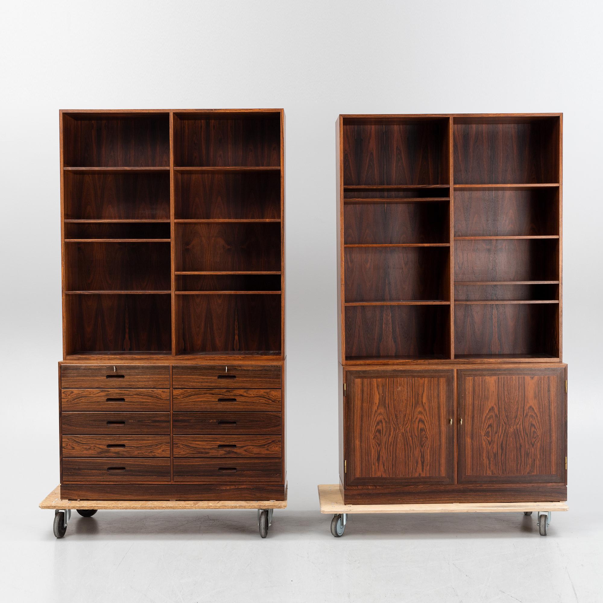 A pair of rosewood bookcases, Denmark, 1960s/70s.