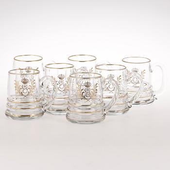 ÖLSEJDLAR, 7 st, glas, 1900-tal.