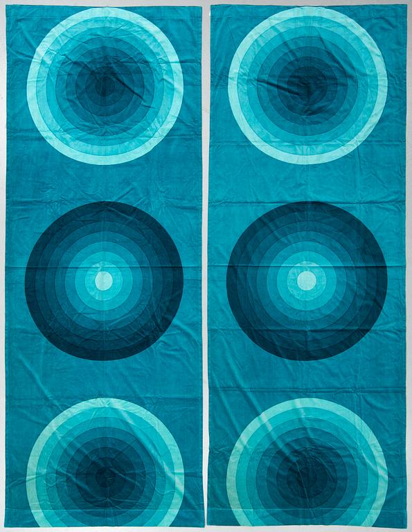 VERNER PANTON, a pair of velvet curtains, Mira-X AG.