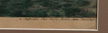 PIETER MORTIER, hand-coloured copper engraving, late 17th century.