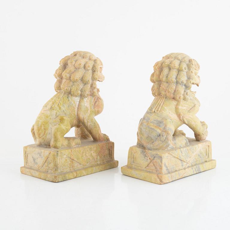 A pair of Chinese buddhist lions, 20th Century.