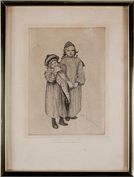 Carl Larsson · CARL LARSSON, etsning. Sign i plåten.