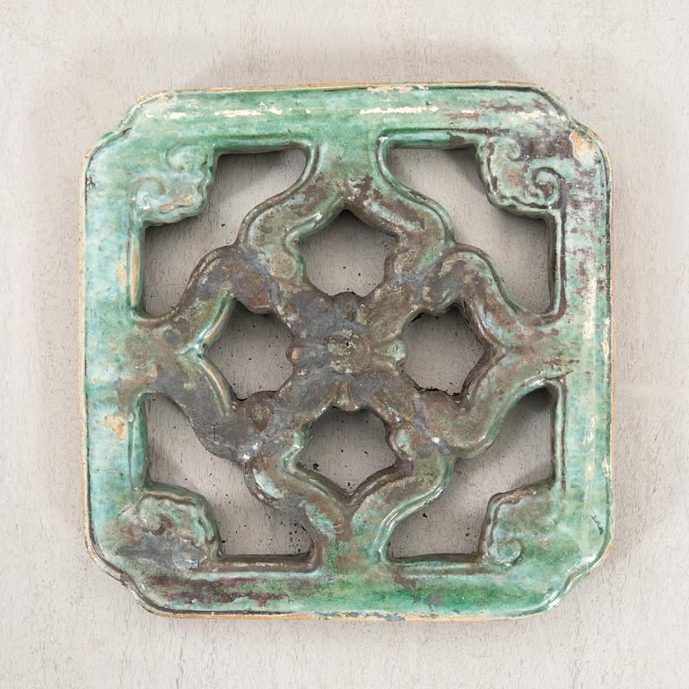A set of 14 19th century glazed decors for balustrade for the East India Companys building in Singapore.