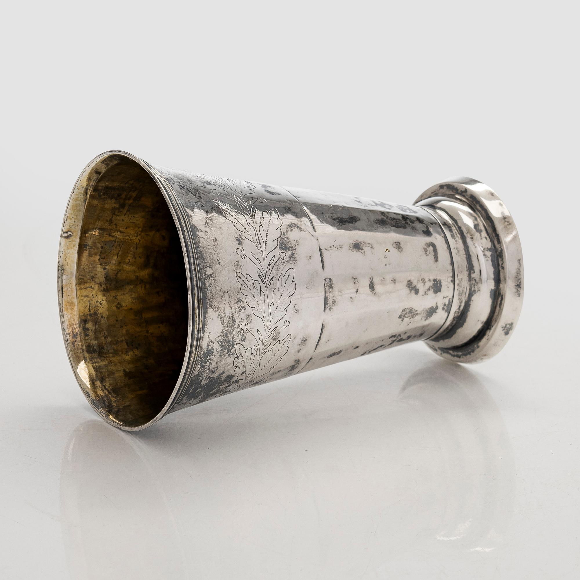 Fromholt Strandberg, bägare/ vas, silver, Uleåborg 1853.