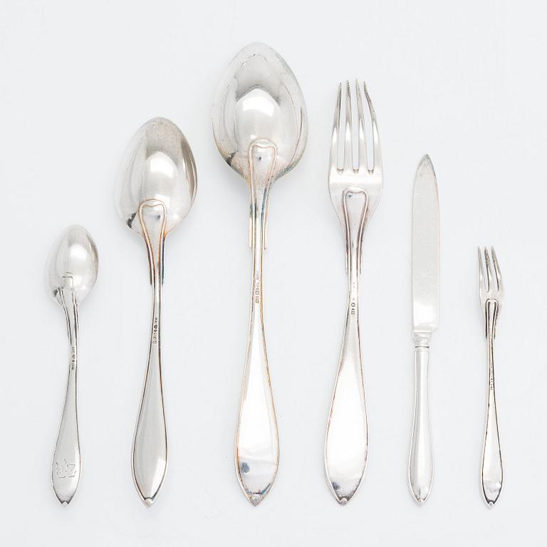 Silver cutlery, 25 pcs, model 'Svensk spets', Luleå and Stockholm  1925-45.