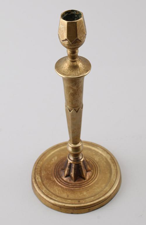 LJUSSTAKE, mässing, 1700-tal.