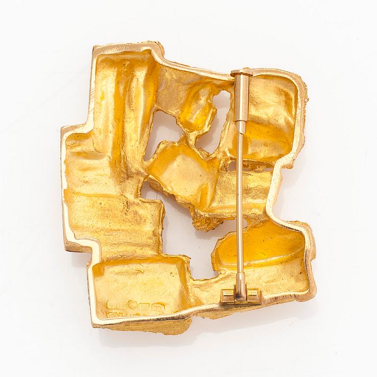 Björn Weckström, a 14K gold 'Drift wood' brooch. Lapponia 1970.