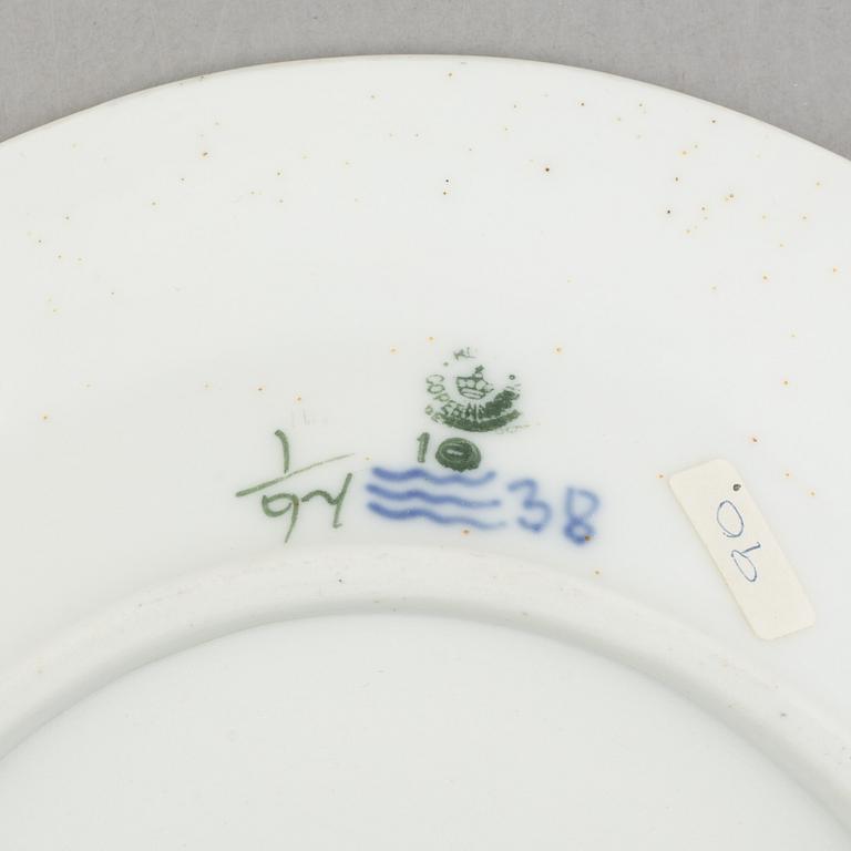 Two serving dishes, and a strainer for a fish dish, porcelain, "Blue Fluted"/"Musselmalet", Royal Copenhagen.