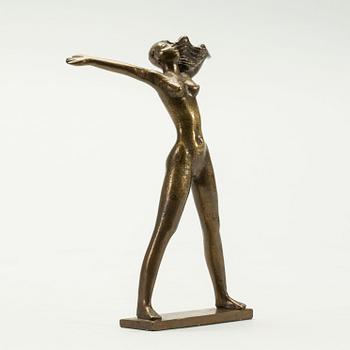 STIG BLOMBERG, skulptur, brons, "Fritidsflickan" sign SB, Ystad Metall.