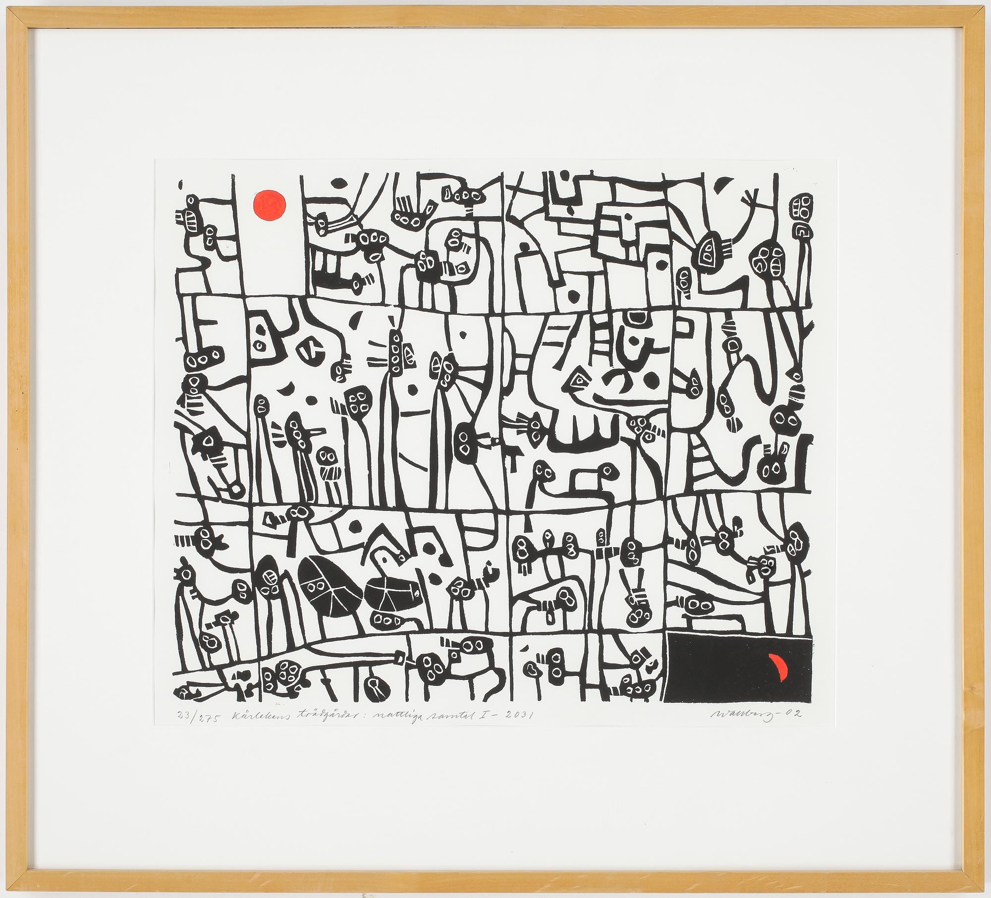 BENGT WALLBERG, serigrafi, signerad och numrerad 23/275. Daterad -02.