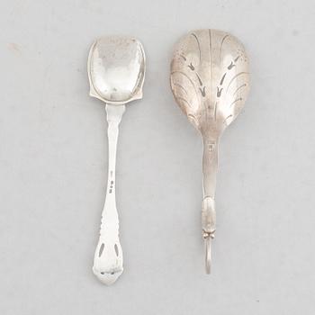 Two Silver Serving Spoons, including Georg Jensen.