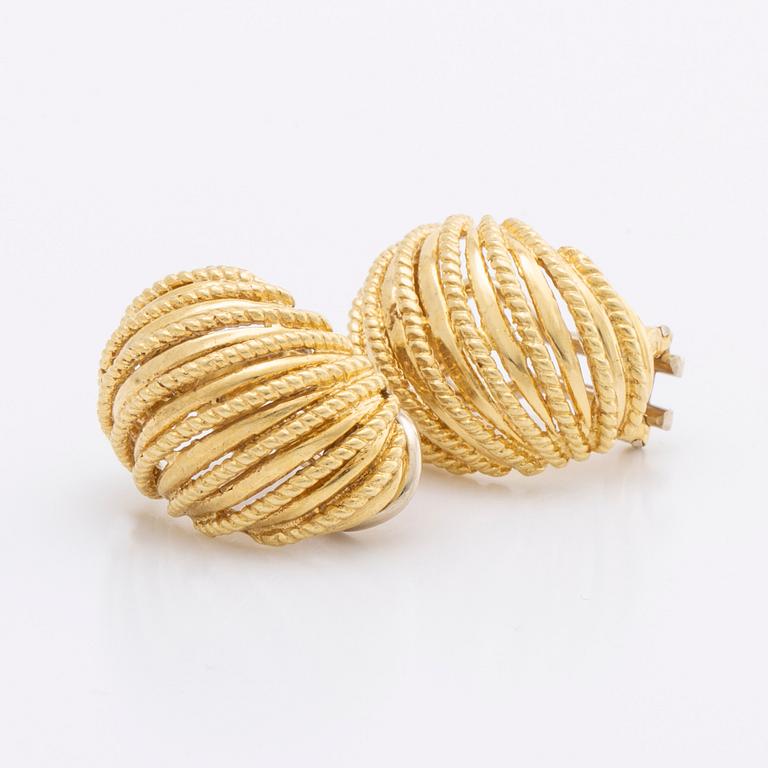 EARRINGS 18K gold, clip mechanism, 15,5 g.