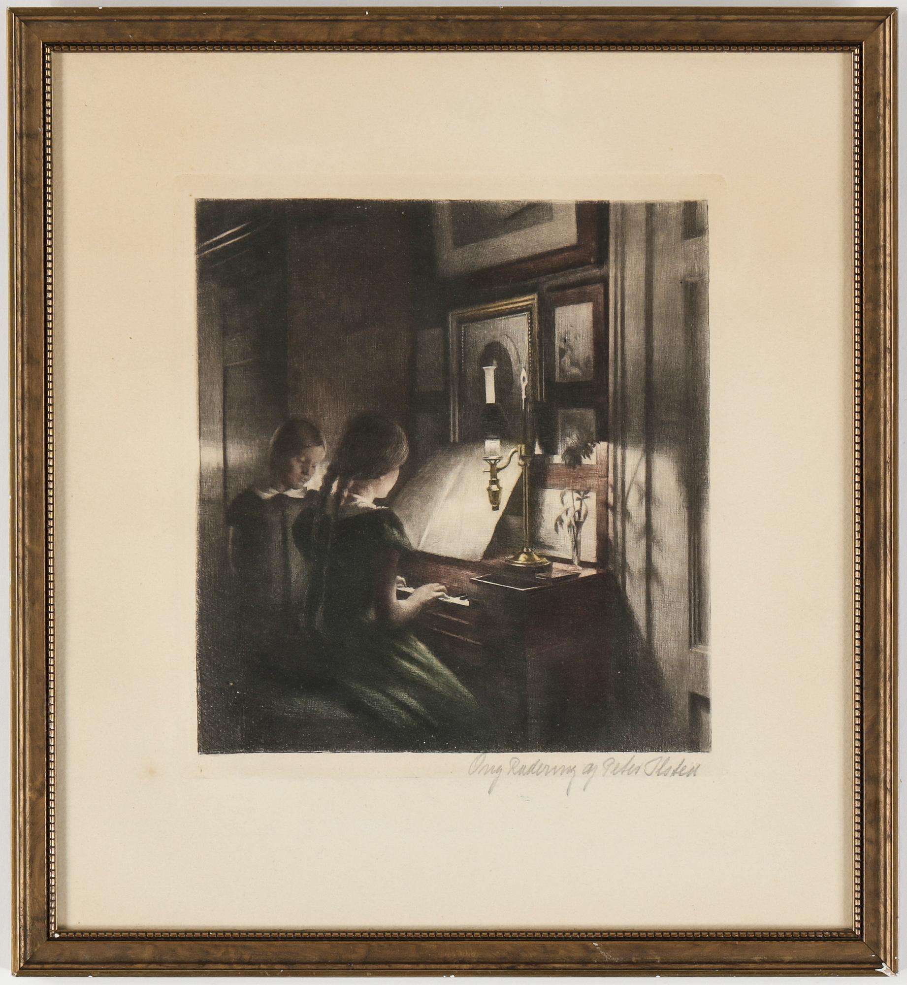 PETER ILSTED, mezzotintetsning, signerad.