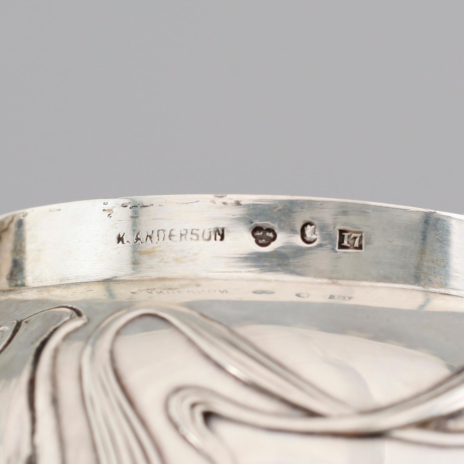 KAFFESERVIS, 3 delar, silver, K Anderson, Stockholm 1911. Vikt ca 931 gram.