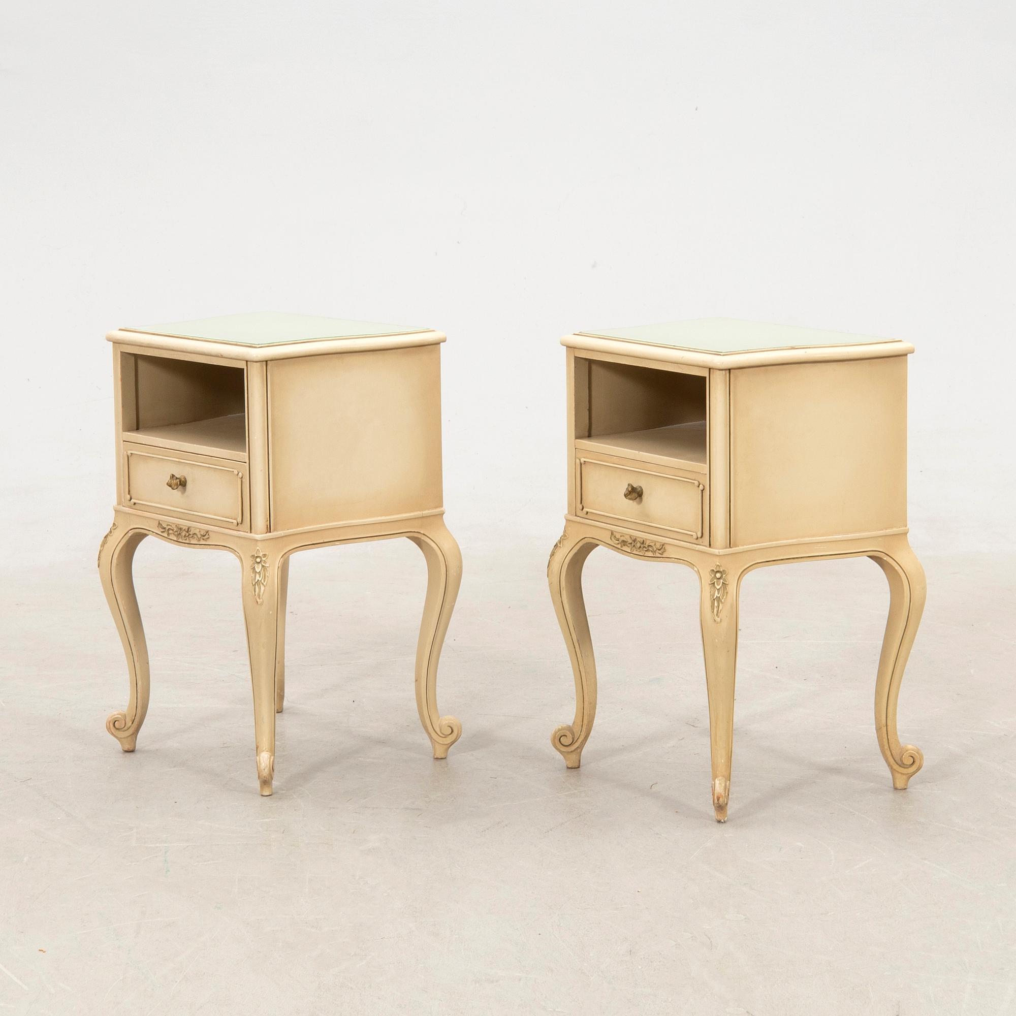 Bedside tables, a pair, Rococo style, 1940s/50s.