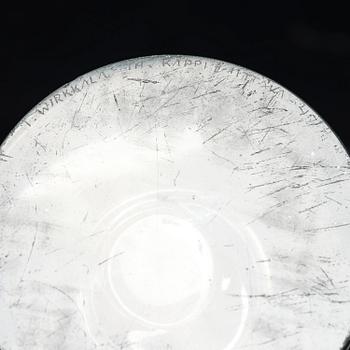 Tapio Wirkkala, a rare engraved "Finestra" glass vase, Iittala, Finland, 1947, model 3220, engraved by Theodor Käppi.