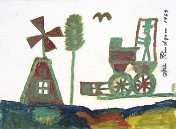 NILS RUNDGREN (Björnjägaren), 3 st blandteknik, sign samt dat "69".