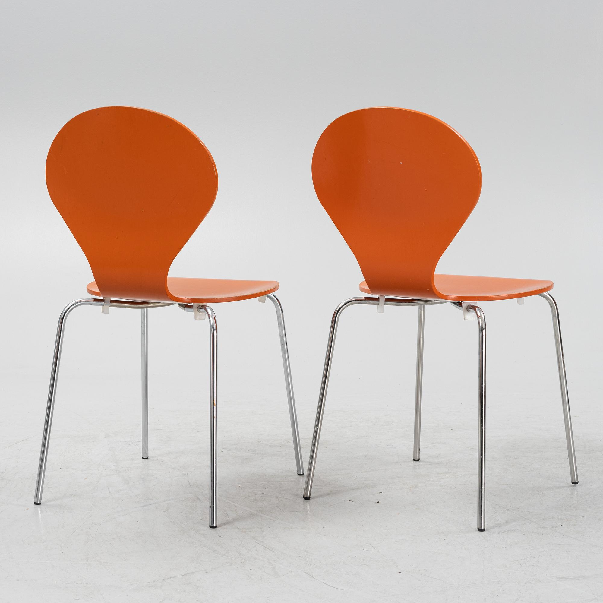 Erik Ole Jørgensen, six stackable 'Rondo' chairs, Danerka, Denmark