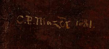 CARL PETER MAZER, olja på duk, sign och dat 1881.