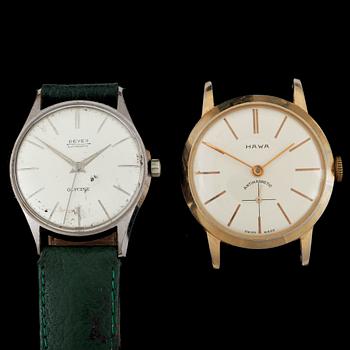 ARMBANDSUR, herr, 2 st, Glycine samt Hawa, 1950/60-tal.
