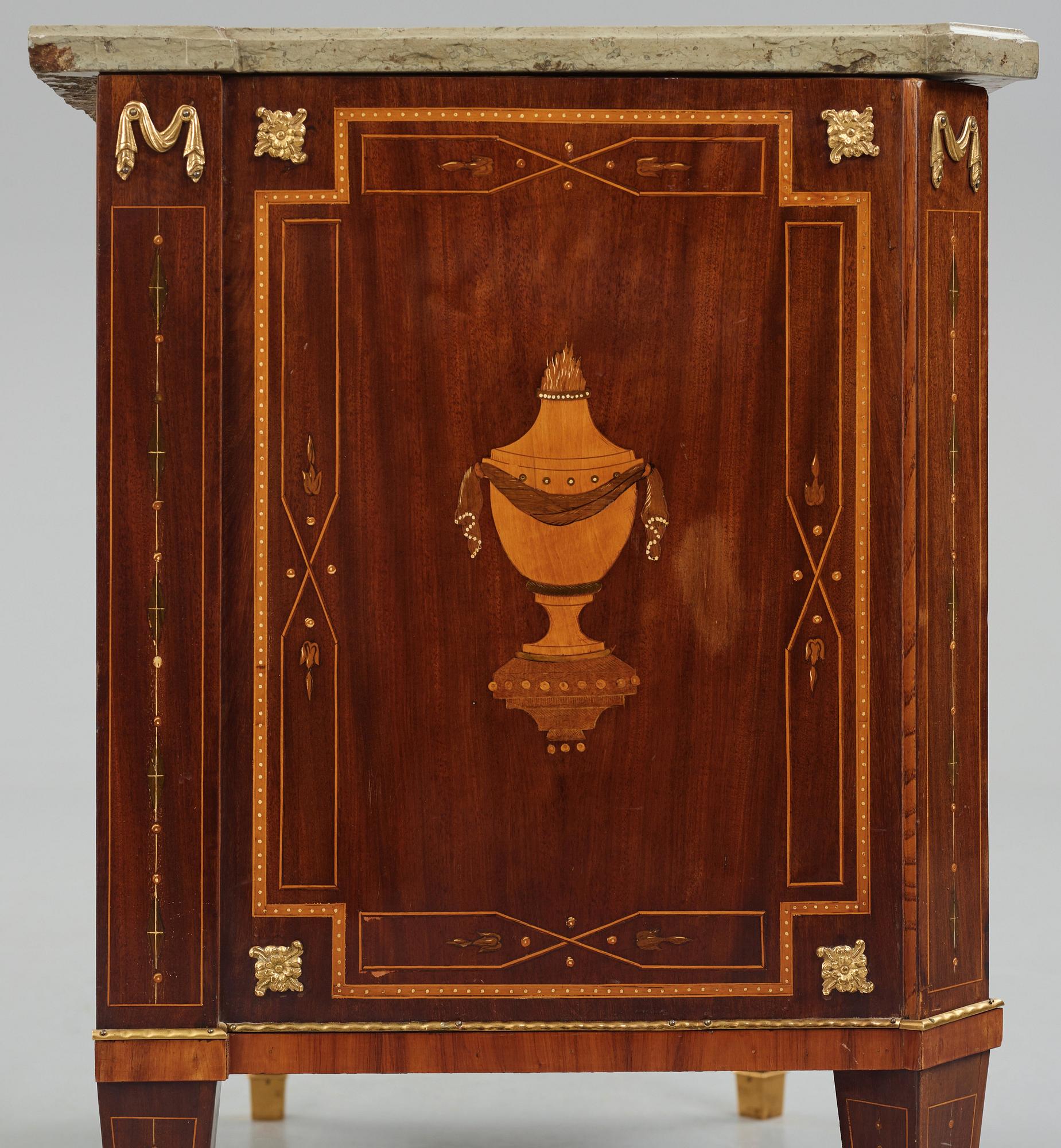 A Gustavian commode by N P Stenström (master in Stockholm 1781-1790), late 18th century, not signed.