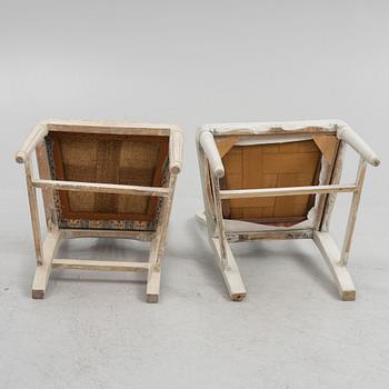 Chairs, two, ax model, late Gustavian, circa 1800.