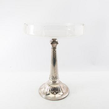 Essay bowl early 20th century, silver plate and glass.