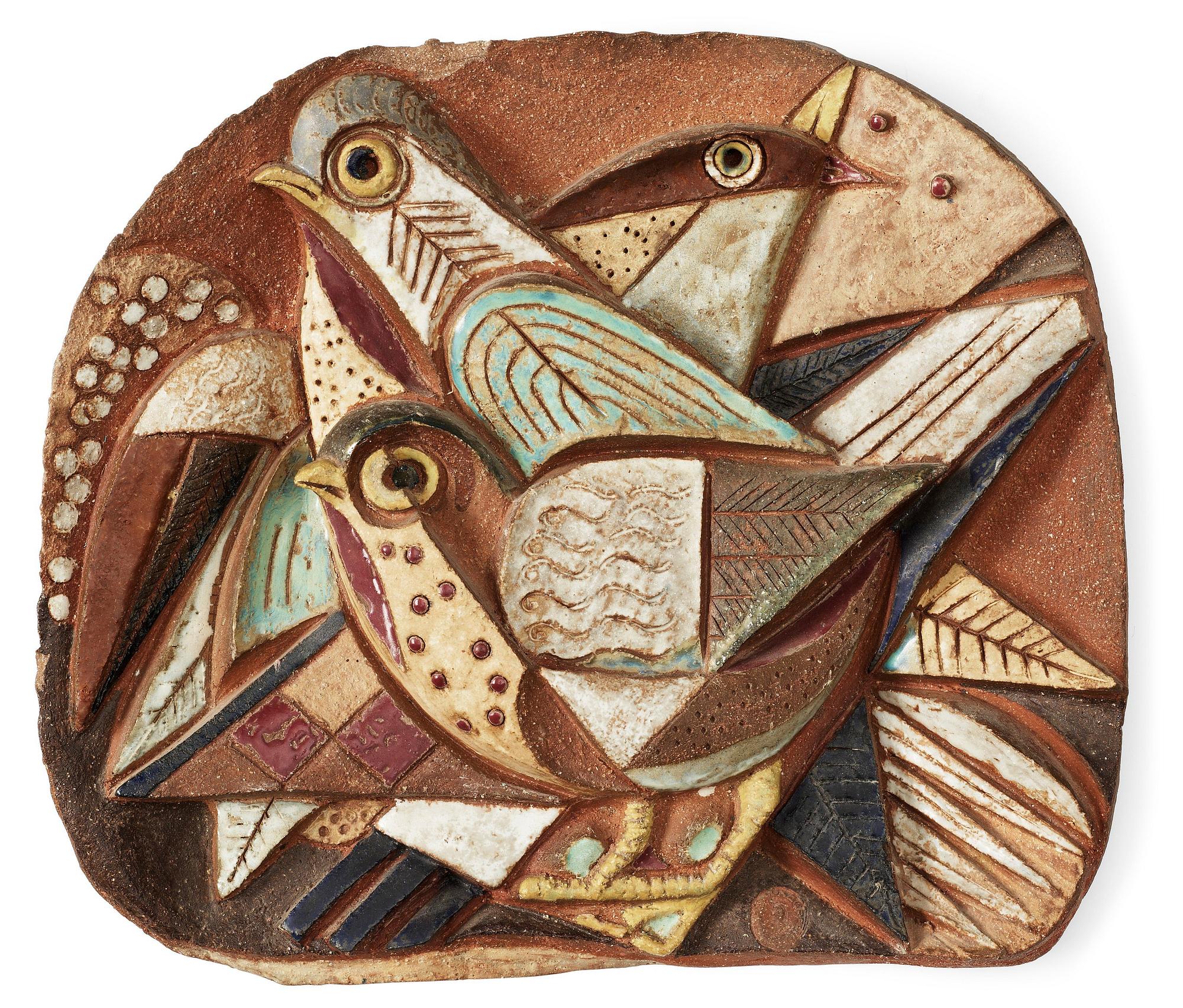 VÄGGRELIEF, stengods, Tyra Lundgren Gustavsberg.