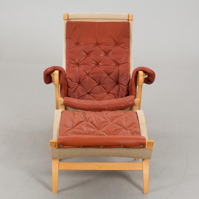 Armchair with foot stool, "Pernilla", Bruno Mathsson,