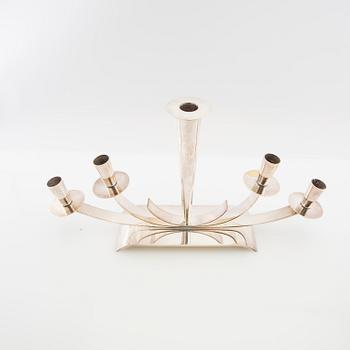 Walter Andersson attributed candelabrum, silver-plated, Ystad Metall, 1940s/50s.