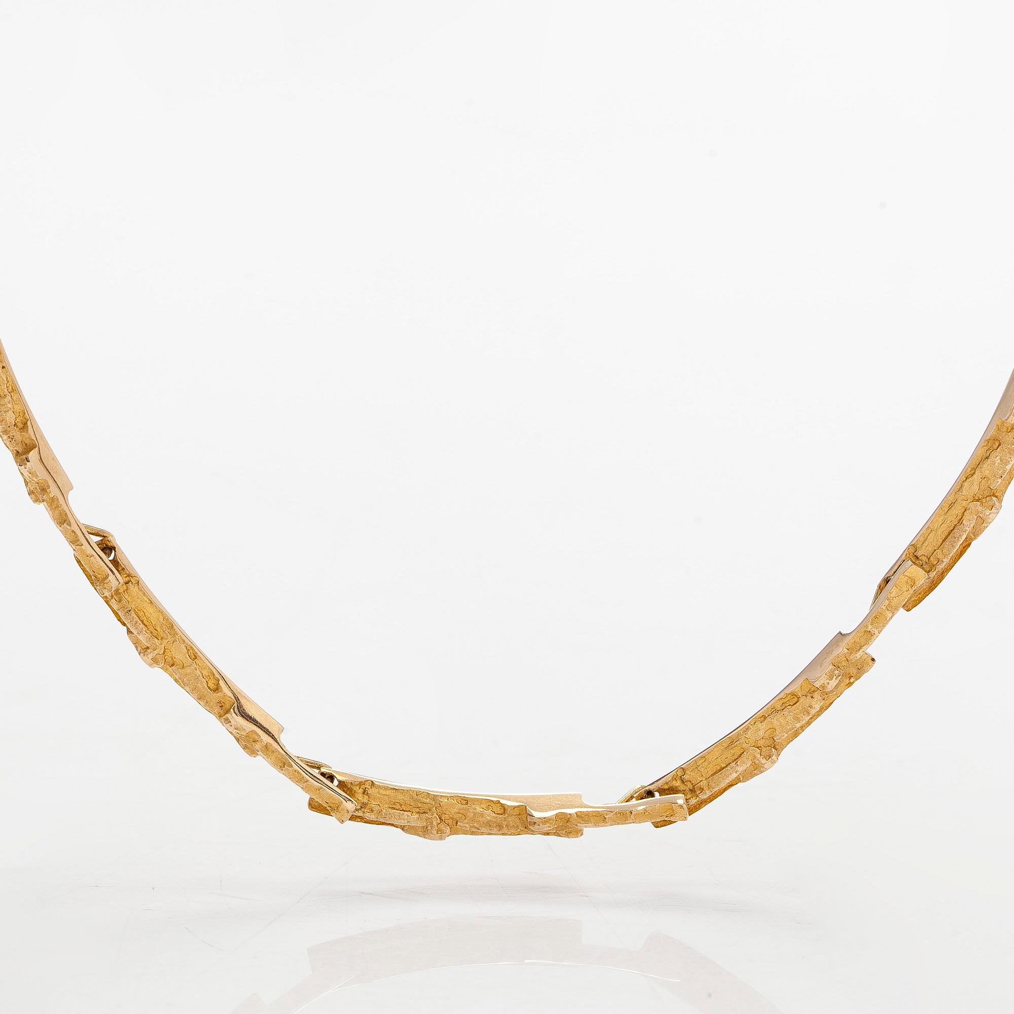 Björn Weckström, kaulakoru, "Tunturi", 14K kultaa. Lapponia 1976.