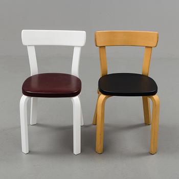 Four Alvar Aalto chairs from Artek, second half of the 20th century.