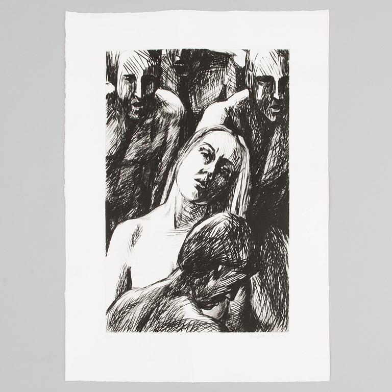 MARJATTA NUOREVA, graphic portfolio, mezzotint and drypoint 12 pcs, signed, numbered.
