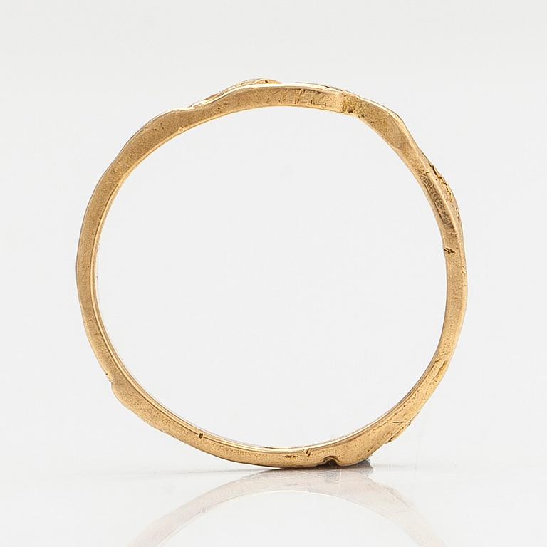 Björn Weckström, ring, "Lapinkihla lukko", 18K guld, Lapponia 1976.