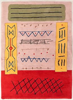Javier Mariscal, hand-tufted rug, dated 1983, approx. 242x172 cm.